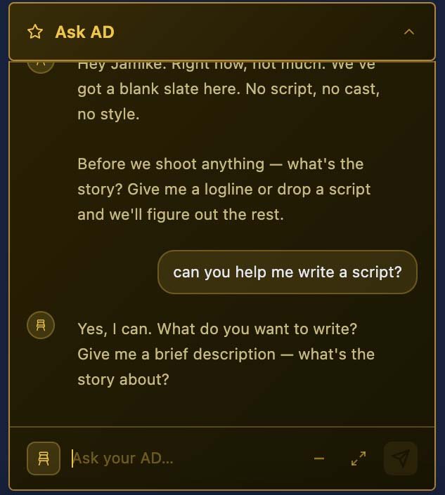 AD conversation — blank slate